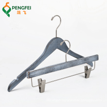 High Quality Logo Printed Hotel Supplies custom antique grey luxury wooden hanger